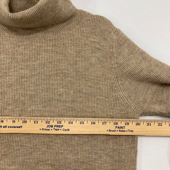 New Easel Medium Light Brown Turtle Neck Cozy Long Sleeve Neutral Sweater - Picture 7 of 11